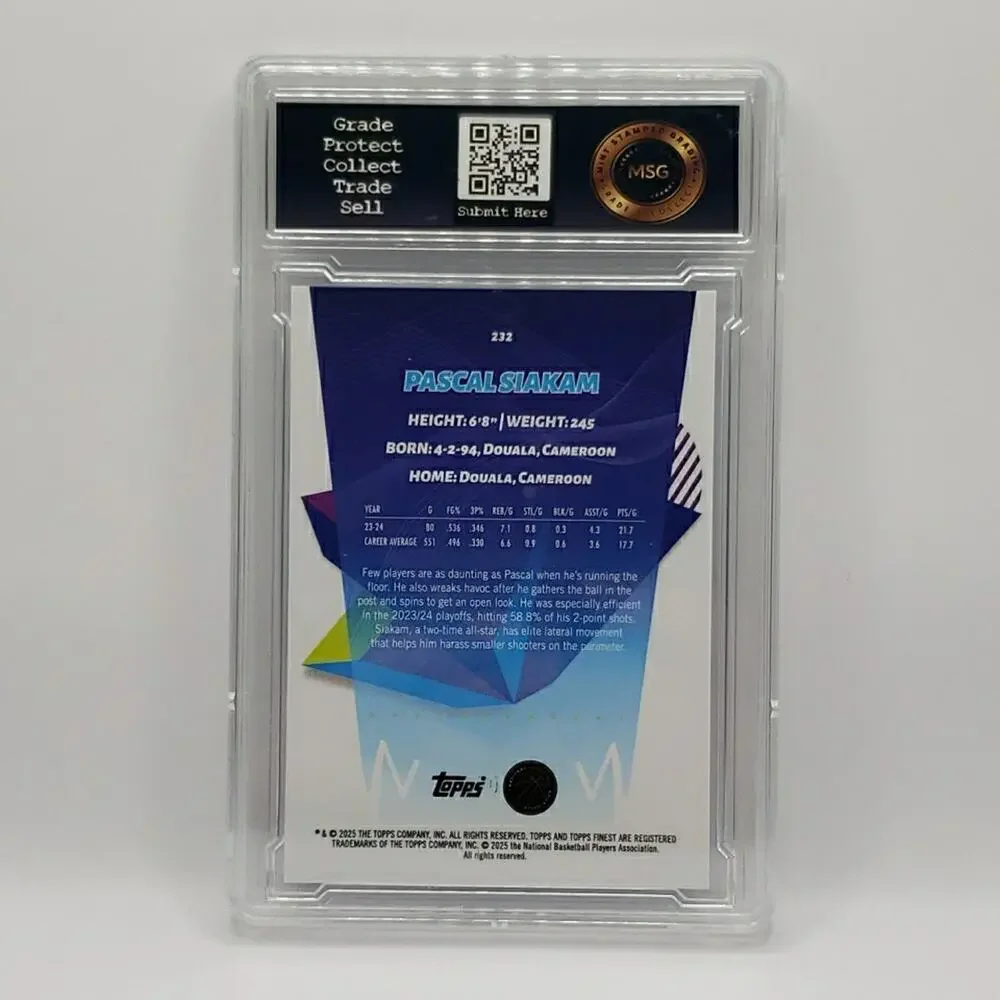 PASCAL SIAKAM 2024-25 TOPPS FINEST RARE BLUE GEOMETRIC /25